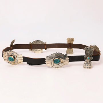 American Darling Genuine Leather Women Belt Dark Brown With Concho 51 Inches